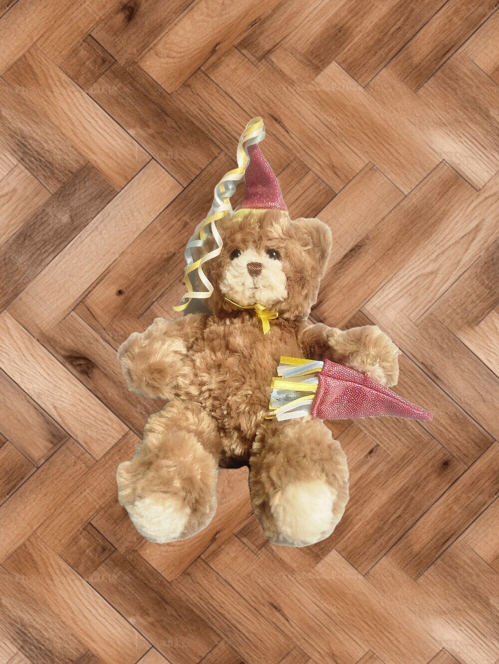Vintage Gund Confetti Birthday Party Teddy Bear Plush Stuffed Animal 🧸🎉